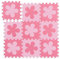 Relaxdays Tapis Puzzle Fleurs, 9 pièces Enfants bébés, Mousse EVA, sans polluants, Surface Jeu 91,5 x 91,5 cm, Rose
