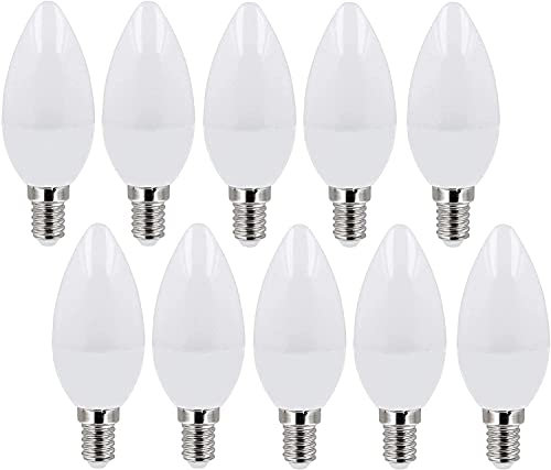 ADAKAT 10er Pack, LED Kerze 6W E14, warmweiß 3000K, Flimmerfrei IC-Driver