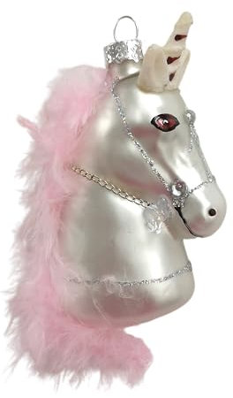 Einhorn Pferd Pony weiß Weihnachtsbaumkugel Glas Christbaumschmuck Weihnachten 7