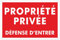 pubblimania PROPRIÉTÉ PRIVÉE - DEFENSE D'ENTRER panneau plaque en métal aluminium, épaisseur 3 mm avec 4 trous (Cm 20x15)