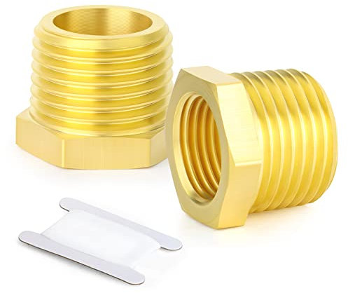 ERGAOBOY 2 pezzi 3/8 BSP femmina a 1/2 BSP maschio ottone riduttore boccola esagonale raccordo per tubi filettato