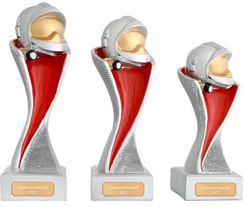 Druckspezialist Feuerwehr Pokal Pokalset Metz Trophäe mit Gravur (3er Set je 1 x 14, 16 und 19 cm)