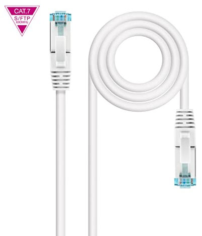 LATIGUILLO/CABLE RED NANO CABLE CAT.7 RJ45 LSZH SFTP PIMF AWG26 2M BLANCO
