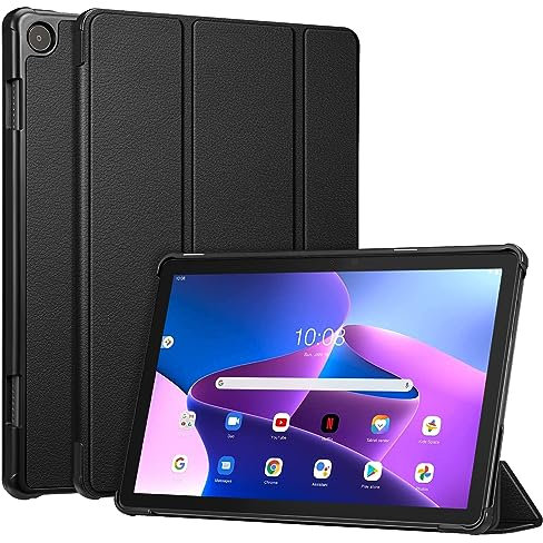 Fintie Hülle für Lenovo Tab M10 (3. Gen) Tablet 10,1 TB-328FU/TB-328XU, Ultradünne Schutzhülle mit Auto Schlaf/Wach Funktion, Nicht für Lenovo M10 Plus (3. Gen) Tablet 10.6, Schwarz