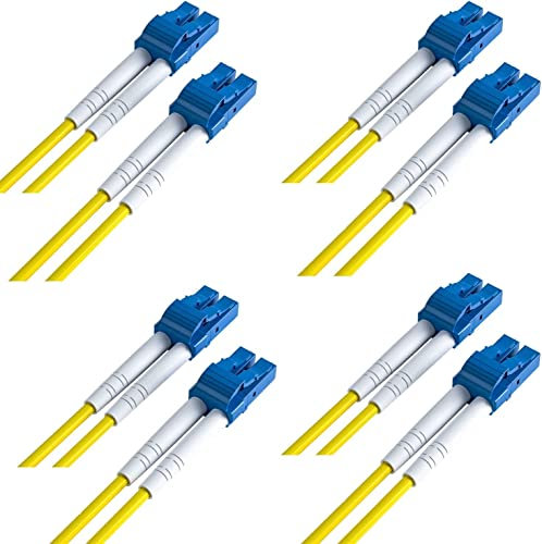 ipolex LC to LC Fiber Patch Cable Single Mode, 1G/10GB OS2 Fiber Optic Cable, Duplex 9/125μm Fiber Optic Internet Cable, LSZH Fiber Optic Jumper for SMF SFP/SFP+ Transceiver, 0.5-m, 4-Pack.