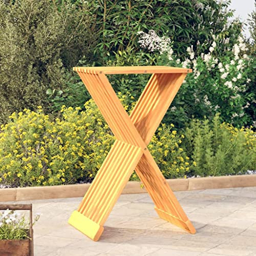 INLIFE Klapphocker 40x32,5x70 cm Massivholz Teak,Braun,6.15KG
