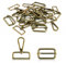 VINFUTUR 20 Pezzi 38mm Fibbie Metallo Accessori Fai da Te 10pz Tri Glide + 10pz Ganci Girevole a Moschettone per Cucito Tracolla Zaino Borse Craft Bronzo