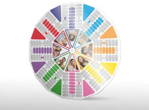 WHITE BOARD GAME Parchís Personalizado 8 Personas 45x45 cm - Juegos de Mesa - Regalos Originales