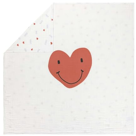 LÄSSIG Babydecke Wickeldecke Kuscheldecke kuschelig weich atmungsaktiv/Heavenly Soft BlanketHappy Rascals Heart