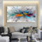 Bunte Wolken, abstrakte Kunst, Gemälde auf Leinwand, Bilder für Wohnzimmer, groß, gerahmt, Wandkunst, modern, dekorativ, 85 x 120 cm/33 x 47 Zoll, mit goldenem Rahmen