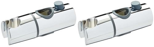 Triton Showers | Replacement Hand Shower Bracket | Shower Riser Rail Slider | Universal Shower Rail | Chrome | 22mm (Pack of 2)