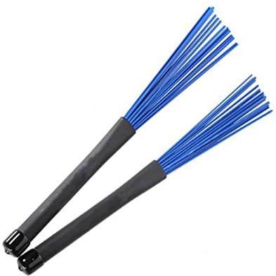 TOYANDONA Cepillos De Tambor Retráctiles Nylon Azul De Baquetas Para Jazz y Rock Percusión Cómodo