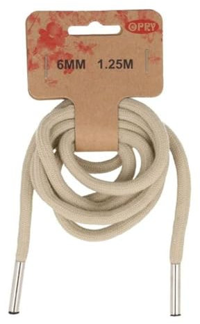 Opry 23412-886 Kordel, Cotton, 886 Beige, 6mm, 1.25m