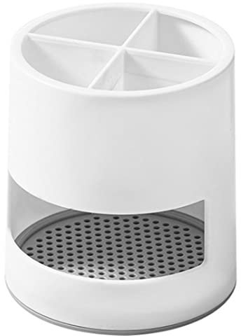 Porte-Brosse à Dents avec 4 Compartiments, Support de Rangement pour brosses à Dents électrique Pot de Rangement Multifonctionnel pour brosses à Dents pour la Salle de Bain et la Cuisine Blanc
