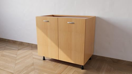 Alfredo Calandrelli Base para fregadero de apoyo con 2 puertas. Longitud 90 cm, profundidad 55 cm, altura 72 cm, sin patas, altura de las patas: 10 cm (hago), fregadero 90 puertas
