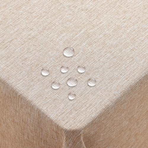 Homaxy Linen Table Cloth Wipe Clean 140x200 cm, Linen