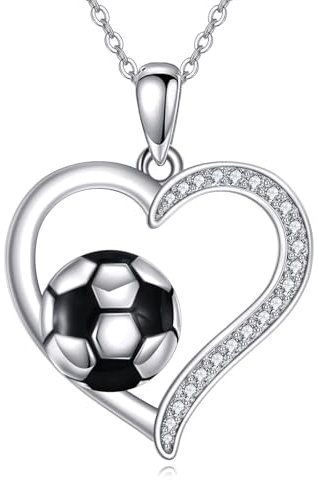 ONEFINITY Fußball Halskette 925 Sterling Silber Fußball Anhänger Halskette Sport Schmuck für Jungen Fußballspieler Geschenke für Mädchen