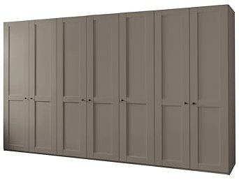WIEMANN Drehtürenschrank Landhausstil Kleiderschrank 350cm breit, Kieselgrau, Höhe 216cm, Marlow