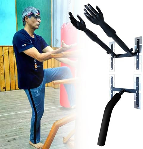 Wing Chun Dummy Holz Mann Pile Alternative - Kung Fu Trainingsgerät für Wand, mit Händen und Federbein - Kampfsport Chinesisch