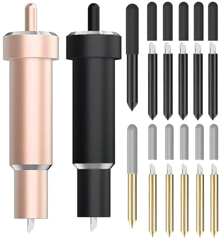 14 Pack Premium Fine Point Blade, 2 Housing & 12 Blades, Compatible with Cricut Maker 3/Maker/Explore 3/Explore Air 2/Air/One, Fine Point Blade Housing for Slicing Cuts Glitter Vinyl, Cardstock, Faux