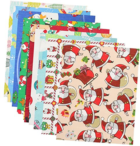 Anneome 10blätter Weihnachts Patchwork Baumwollstoff Design Für Nähprojekte Für Kissen Puppen Und Kostüme Hochwertige Atmungsaktive Baumwolle