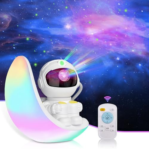 AceGamer Astronaut Galaxy Projector Night Light,Astronaut Projector with Timer and Remote Starry Nebula Illusion Moon Led Lights, Gift for Kids Adults Home Party Ceiling Decor