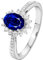 KnSam Trauringe Weiß Gold 750, Partnerringe Trauringe Eheringe Saphir 0.6ct Memoirering Ringe mit Natürlicher Diamant Gr.47 (15.0)