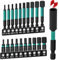Impact Drill Allen Key Bit Set: 21 Piece 1/4-inch Hex Shank Drill Bit Set with Magnetic Bit Holder 25 mm + 60 mm Long Hex Bit Set H1.5/H2/H2.5/H3/H3.5/H4/H5/H6/H8/H10