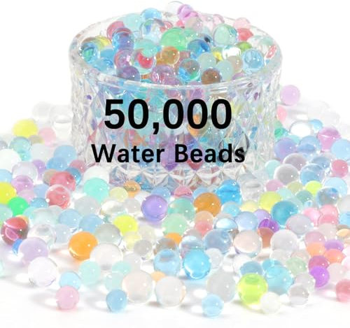 50000 Stück Wasserperlen Für Vasen,Water Beads,Wasser Perlen,Wasserperlen Für Pflanzen,Wasserkugeln,Gelkugeln Wasserperlen,Hochzeitsdekoration, Geburtstagsfeier Deco, Urlaubsdekoration,DIY(Farbe)