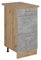 Vicco Küchenunterschrank R-Line, Schubladenschrank für die Küche, Beton, 40 cm mit Schubladen, AP Eiche