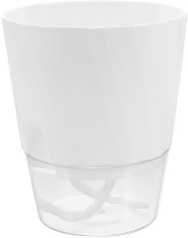 Happyyami Maceta Autorriego De Plástico Transparente para Plantas De Interior y Exterior Diseño Moderno y Funcional con Sistema De Absorción De Agua y Drenaje para Decoración del y para