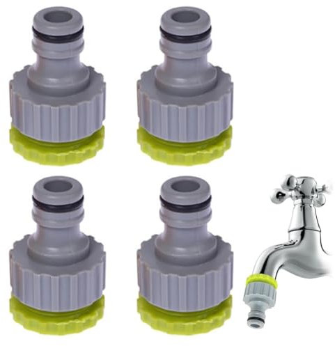 NHQZ 4 Pièces 2-en-1 Raccord de robinet, Raccord Tuyau D'arrosage, Adaptateur Robinet Tuyau Arrosage, Embout Tuyau Arrosage, Connecteur de robinet de jardin Raccord de robinet