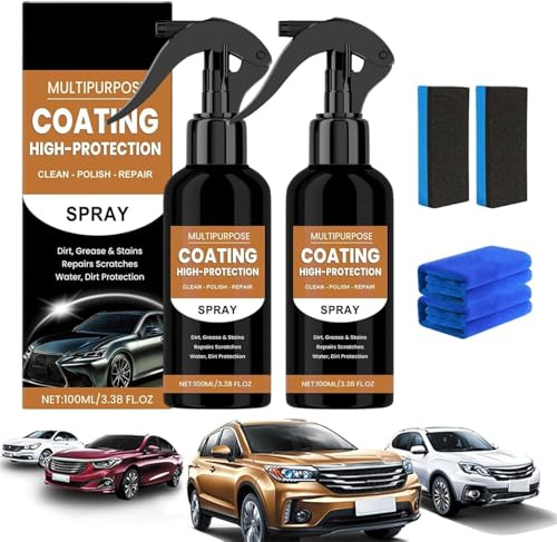 Turbo Shine Nexa 3 in 1 High Protection Quick Car Coating Spray, Nexa Turbo Shine Nano Spray Car, Car Coating Spray, Car Paint Quick Wax Polishing Spray, Nano Repair & Protective Coating (2)