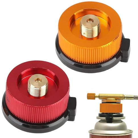 ZALAOR 2PCS Gas Bottle Adapter for Camping: Universal Butane Canister to Screw Cartridge Refill Adaptor – Brass Camping Stove Connector – Lightweight Nozzle Converter for Outdoor Cooking & BBQ