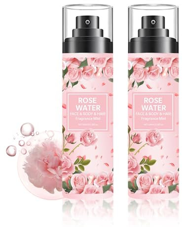 Rosenwasser Bio Gesichtswasser Spray, feuchtigkeitsspendender Gesichtswasser, Reines Rosenhydrolat für Gesicht, Körper & Haare, Natürlicher Toner, Rosenduft, Zarte Pflege, 100ml (2)