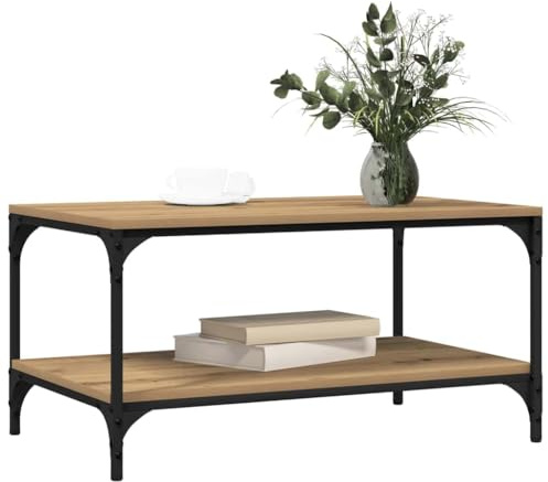 vidaXL Coffee Table Artisan Oak 81 x 50 x 40 cm Engineered Wood, Modern Coffee Table, Minimalist Home Decor, Stylish Living Room Centerpiece, Functional Furniture for Efficient Space