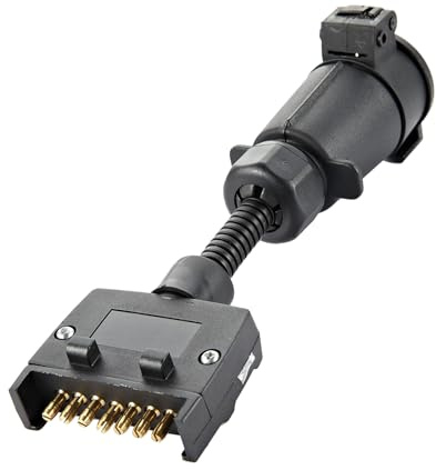 uikios Heavy Duty 7 Pin Trailer Plugs & Socket Set With General Fit 7 Way Connector Upgrades For Trucks SUVs Campers ABS Electrical Connector