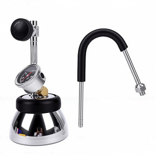 Yanmis Montalatte e Vaporiera, Crea Senza Sforzo un Ugello Cremoso a 4 Fori e 3 Fori, per Piano Cottura a Gas a Induzione, Cappuccino, Latte