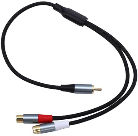 Yanmis Sound Video Y Splitter Cable Dual Output Adapter for Home Theaters Subwoofers 50cm OFC Metal
