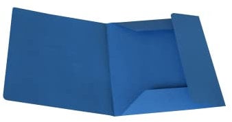 Alevar Cartellina 3 Lembi in Cartoncino Manilla 150 gr, 100% Carta Riciclata, Formato 25x33 cm, Colore Azzurro, Confezione da 50 Pezzi