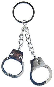 Miniblings Handschellen Polizei Fasching Schlüsselanhänger - Handmade Modeschmuck I Anhänger Schlüsselring Schlüsselband Keyring - Handschellen Polizei Fasching
