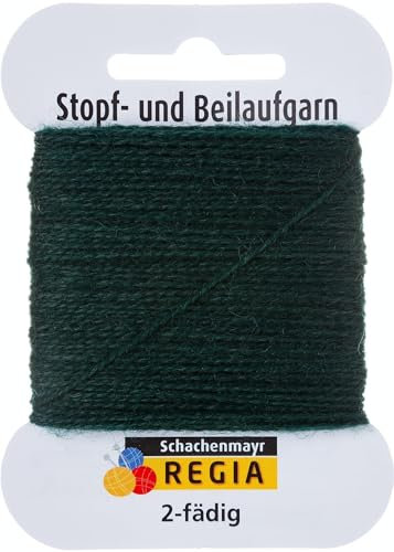 REGIA 2-fädig Uni 9801278-00327 tanne Handstrickgarn, Sockengarn, Beilaufgarn, 5g Kärtchen