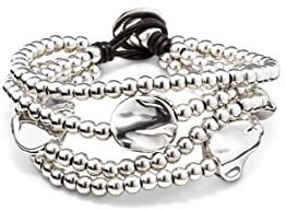 Uno De 50 Damen-Armband Classics Versilbert Leder Perle Silber 17 cm - PUL0854MTLMAR0M