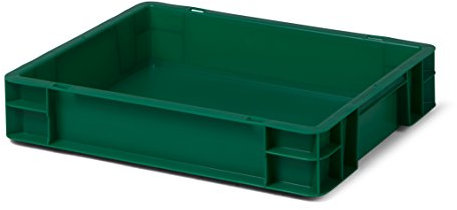 Euro-Stapelkasten Höhe 75 mm, LxB =400x300 mm, Wände u. Boden geschlossen, 7 Liter, aus PP, Farbe grün