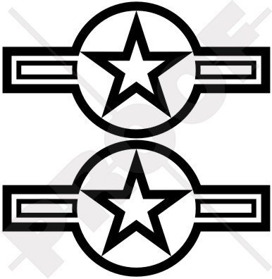 Rondell USAF US Airforce Navy USMC Army 160 cm (160 mm) Vinyl Bumper Sticker, Aufkleber X2–22 Farben zur Auswahl