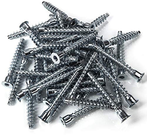 100 pièces SO-TECH® Vis d'assemblage Confirmat Vis de connexion Connecteur de meuble 6,3 x 50 mm | Acier galvanisé | Entraînement: Douille hexagonale SW4 (HEX 4)