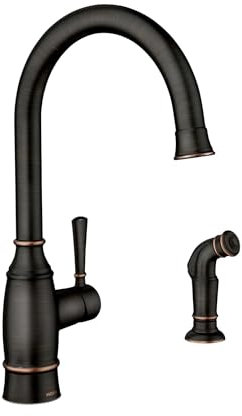 Noell Robinet de cuisine standard avec pulvérisateur latéral Bronze méditerranéen