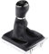 Keenso Auto 6 Gang Schaltknauf, Manuall 6 Gang Schaltknauf mit Gamasche und Rahmen Schwarz Leder Schaltknauf für B7 2011-2012 Schaltköpfe/Schalthebel