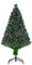 HOMCOM Sapin de Noël Artificiel Lumineux 120H cm Fibre Optique Multicolore + Support Pied 130 Branches étoile Sommet Brillante Vert