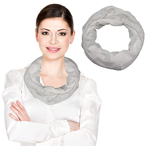 beybey® Modischer Schlauchschal Damen - Praktischer Loop Schal für vielseitige Styles - Loop Schal Damen (weiß)